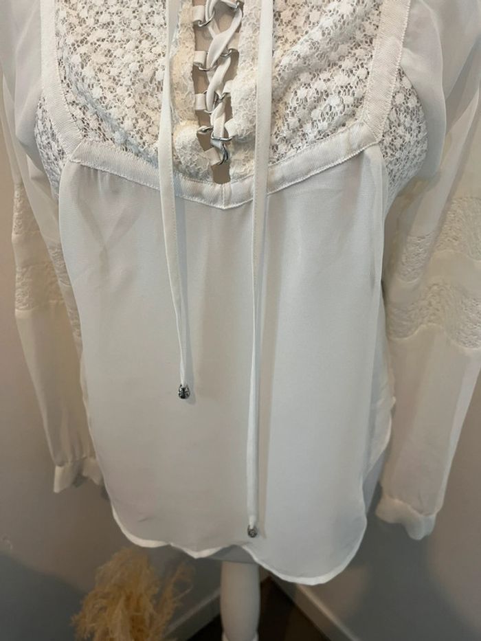 Blouse blanche et dentelle The Kooples XS - photo numéro 2
