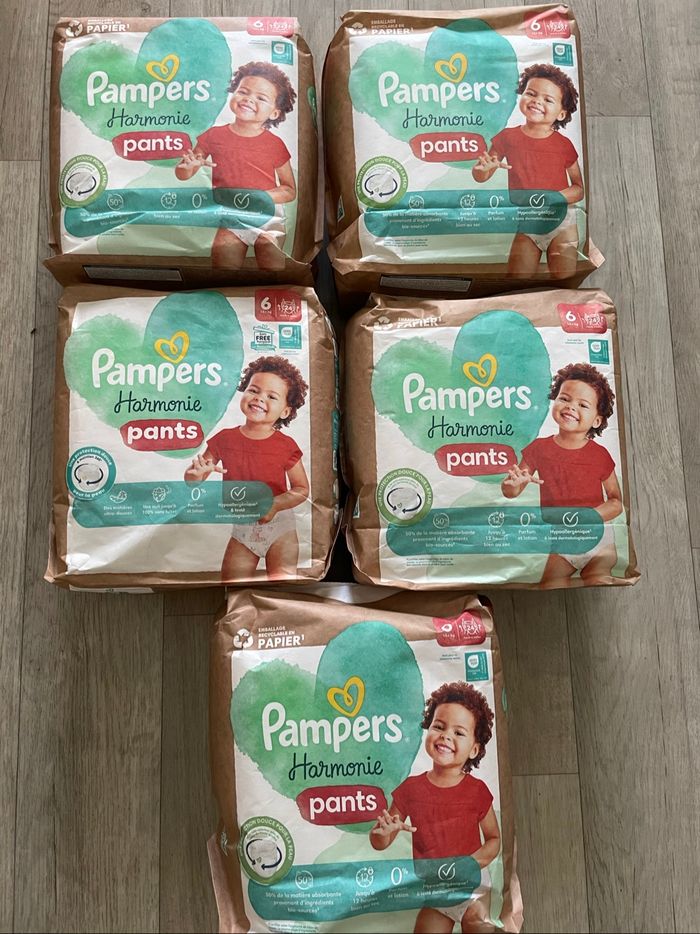 Mega pack de 120 couches pampers harmonie pants  taille 6