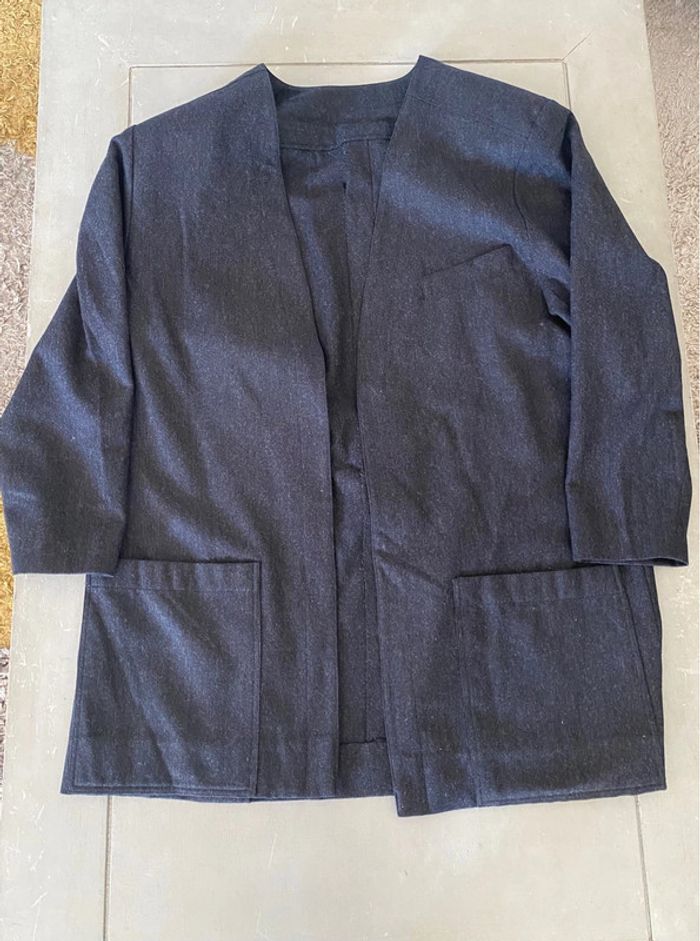 Veste vintage 100 % laine gris anthracite taille 40 - photo numéro 9