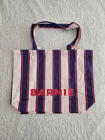 Sac cabas Barnie rayé bleu rose neuf + magazine Cosmopolitan