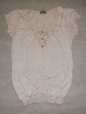 Haut habillé effet froissé beige crème