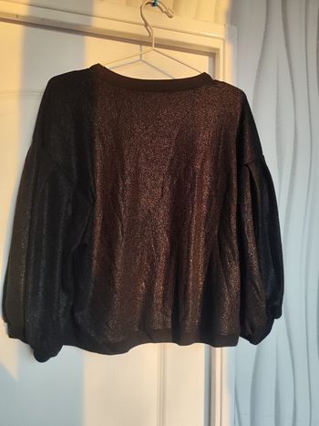Pull côtelé pailleté noir Kiabi T L neuf chic tendance #douai