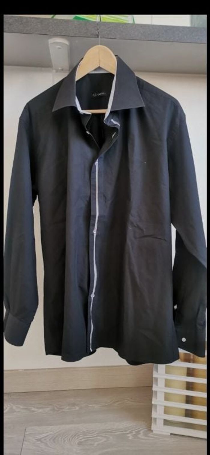 Chemise droite bicolore