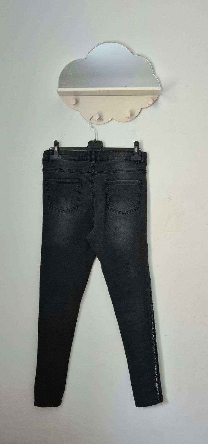 Jeans skinny avec bandes pailletées * 9th Avenue * - photo numéro 4