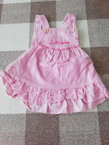 Robe à bretelles épaisse rose lolipop 68 cm