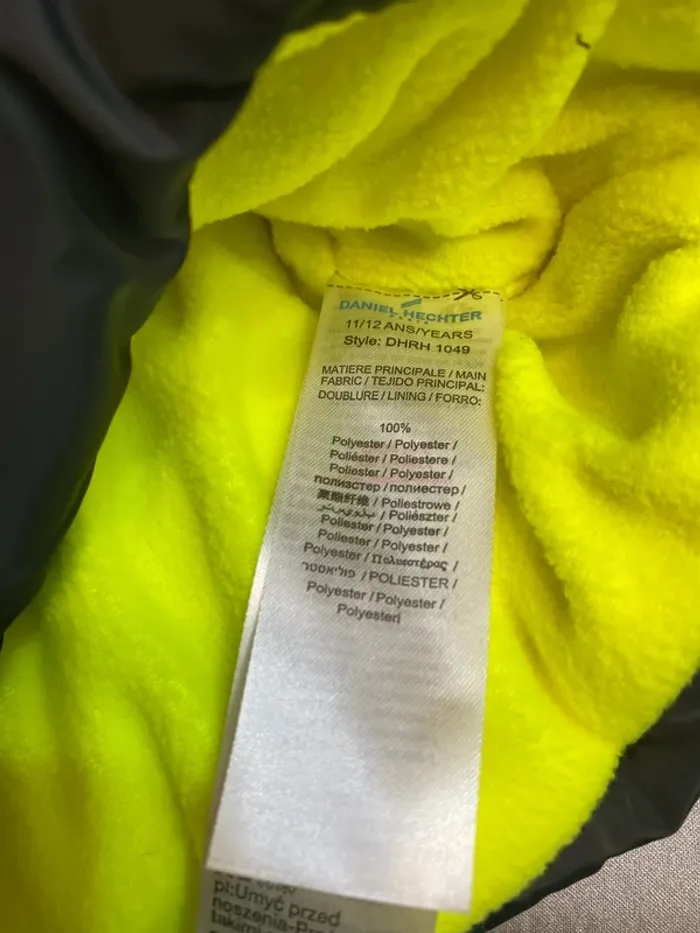 Parka noir / jaune doublé Daniel Hecter 12 ans neuf - n85m - photo numéro 6