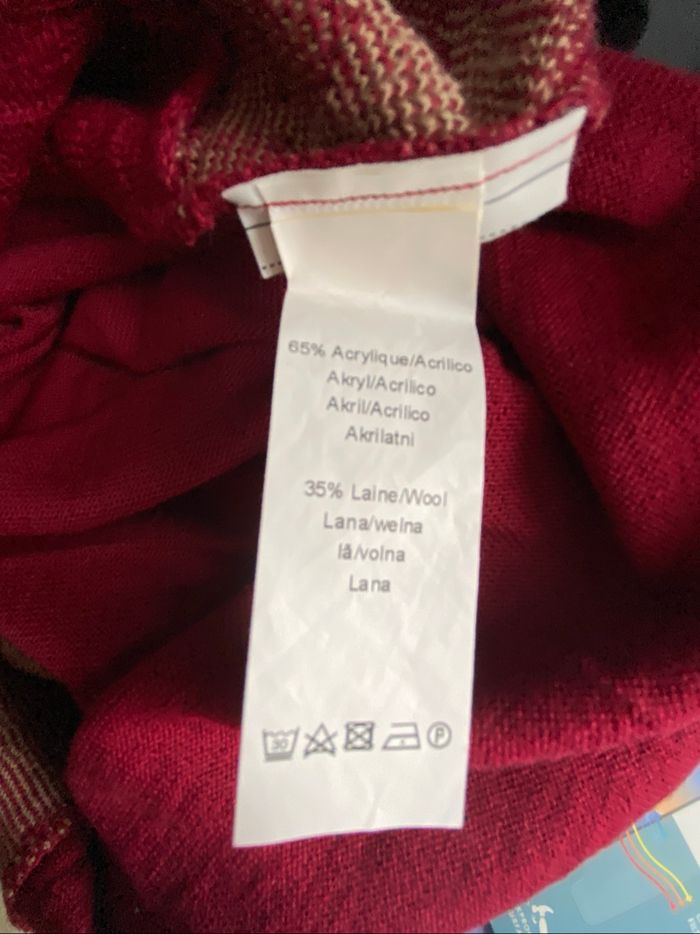 Robe tunique bordeaux beige - photo numéro 4