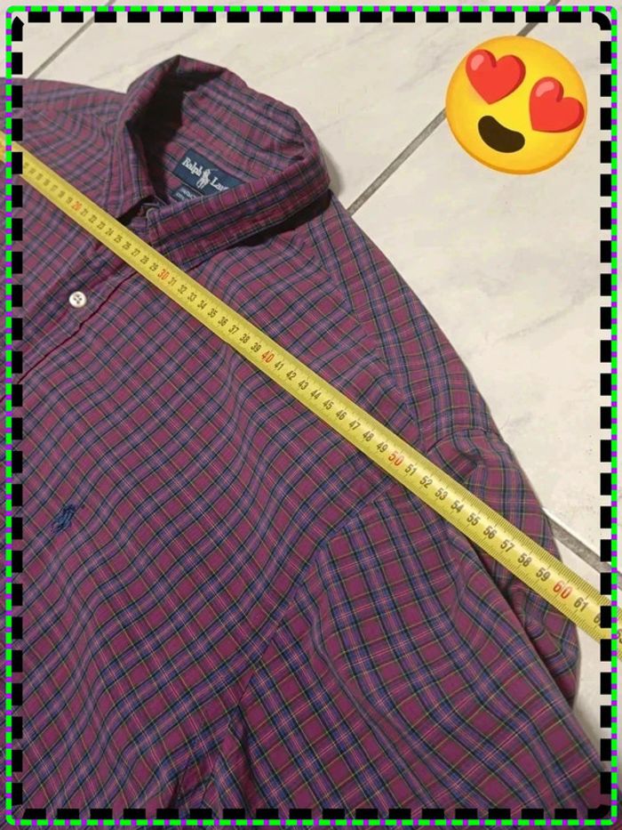 🟣 Chemise Ralph Lauren à Carreaux Rouge & Bleu – Taille 17 1/2 / 34-35 (Yarmouth – L homme) - photo numéro 8