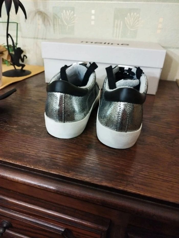 Baskets sneakers argenté cœur Méliné 36 y2k - photo numéro 10