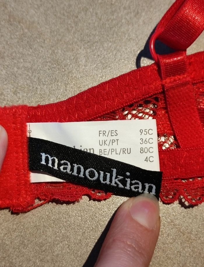 Soutien gorge rouge Manoukian - photo numéro 4