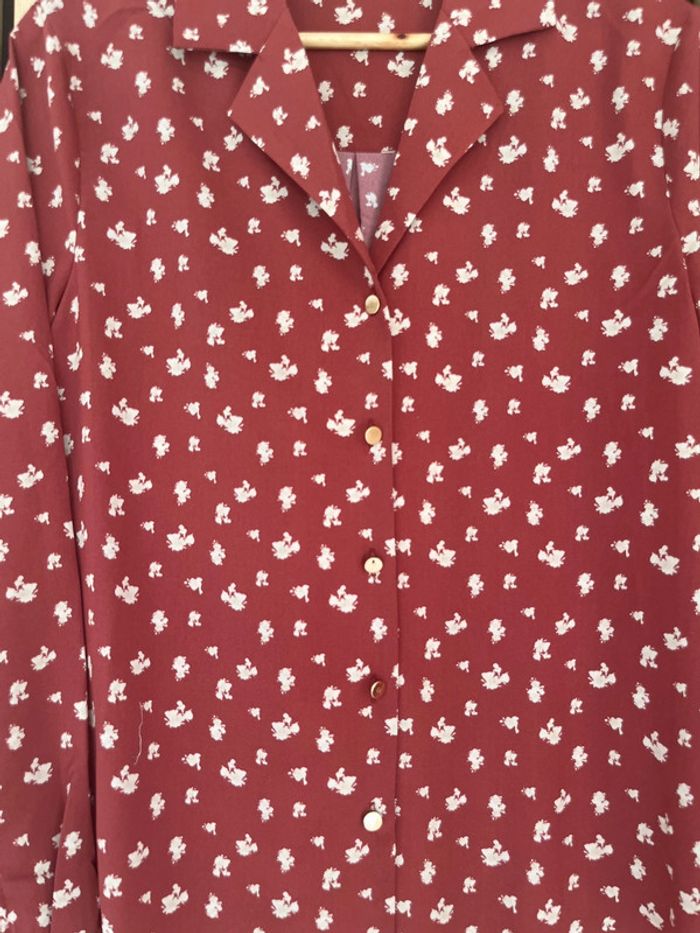 Chemise terracota et fleurs crèmes - photo numéro 3