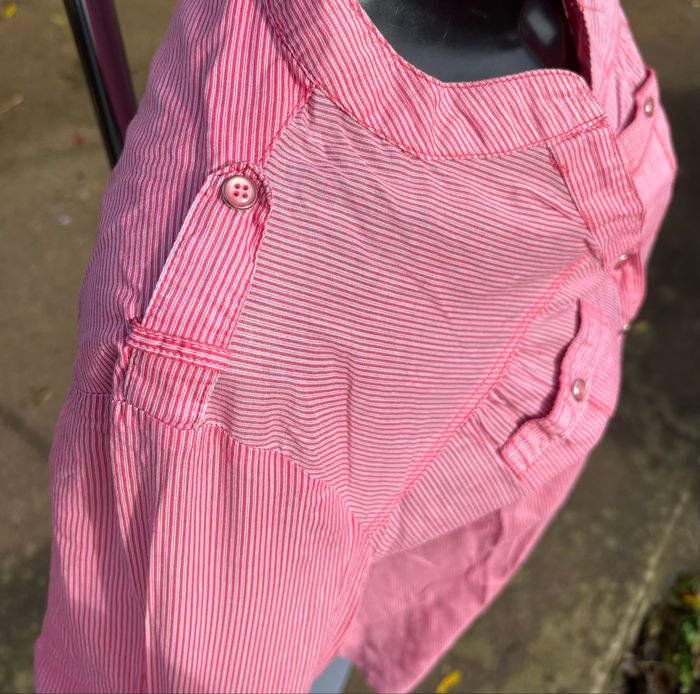 Blouse blanche et rose à rayures – Camaïeu – Taille 40 - photo numéro 4