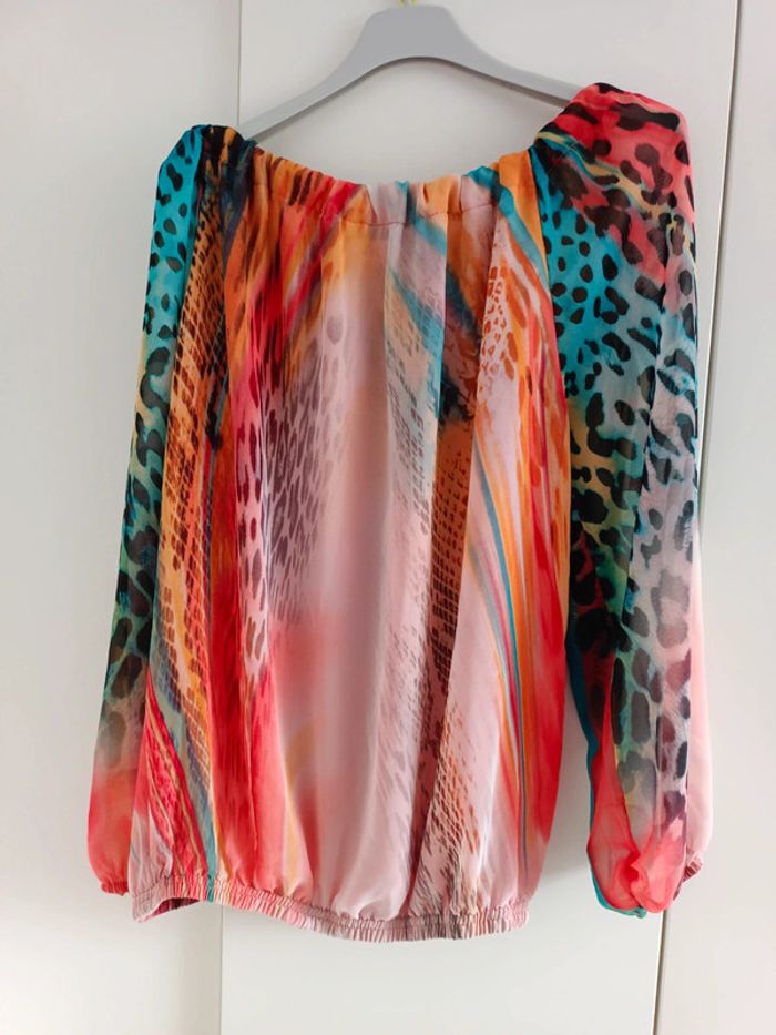 Chemisier léopard multicolore 38/40 - photo numéro 5