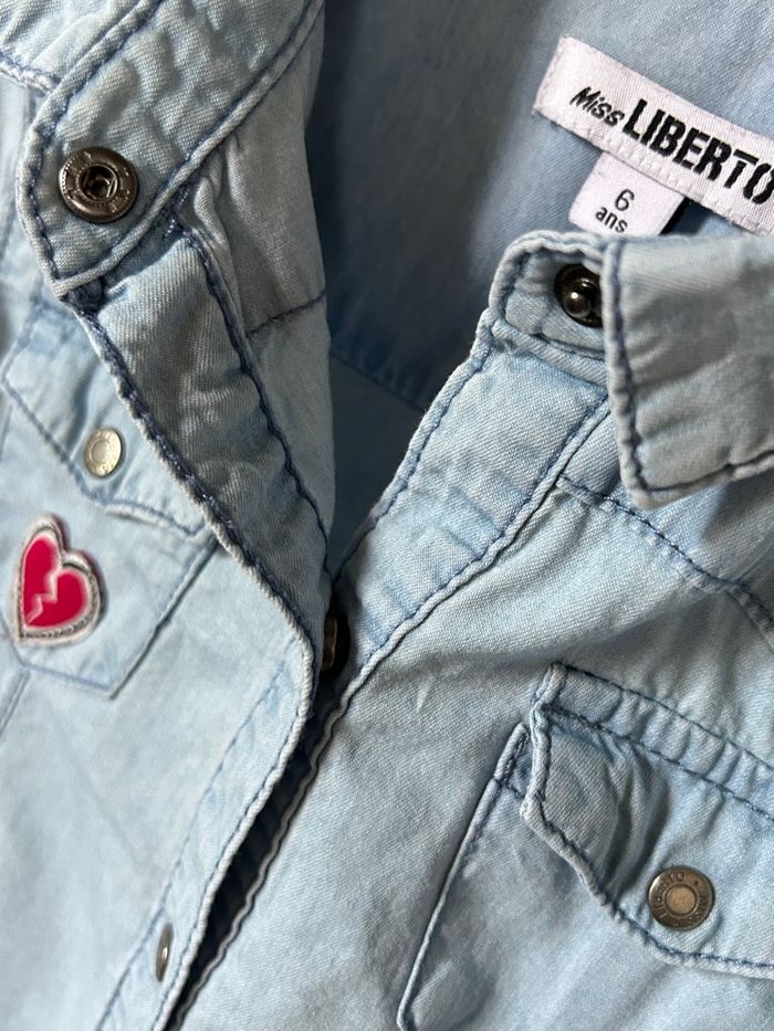 Chemise fille en jeans fin 6 ans miss Liberto - photo numéro 2