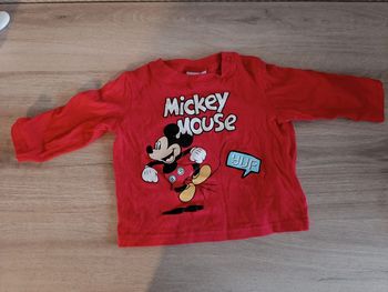 T-shirt manche longues Mickey Disney 12 mois Neuf