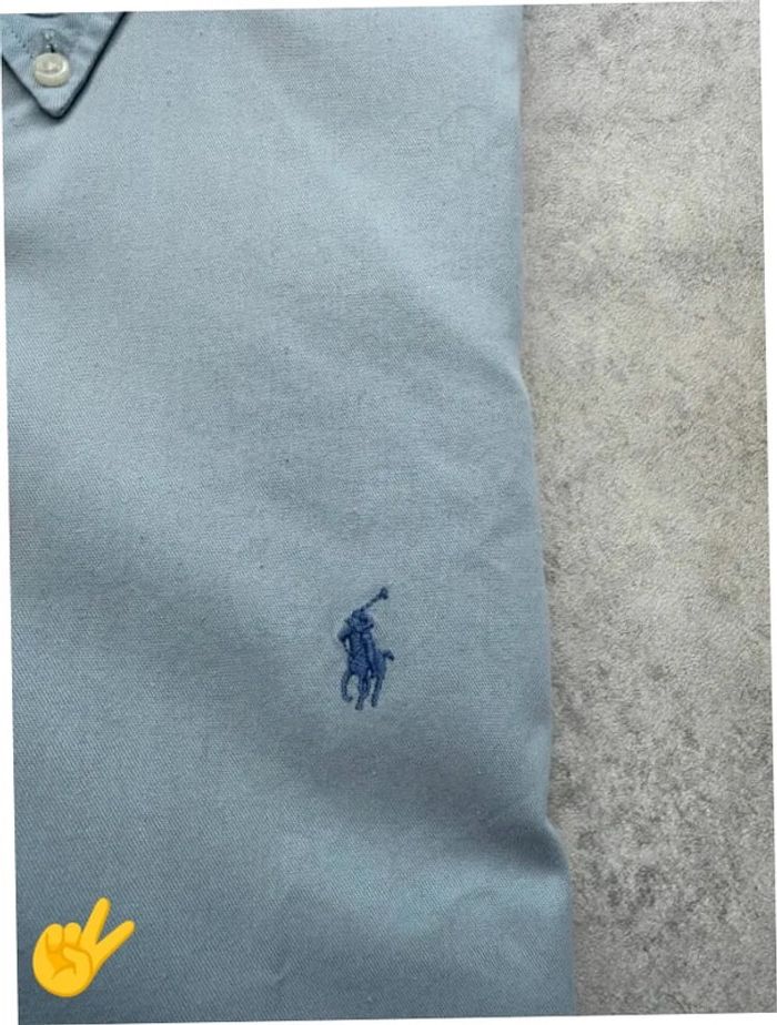 Chemise Ralph Lauren manches courte Taille L bleu Homme Men CHE132 - photo numéro 2