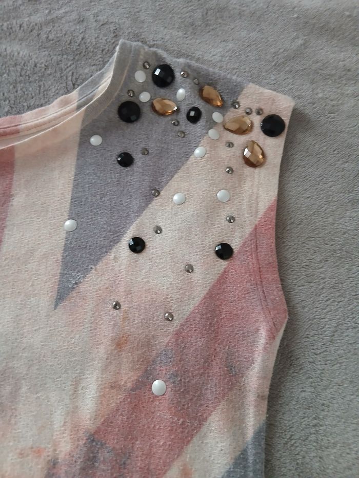 Top Bershka Union Jack avec Détails Bijoux Taille S - photo numéro 2