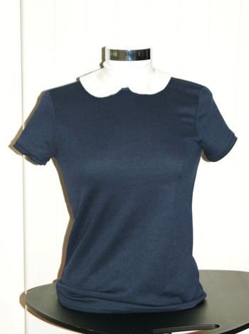 Haut chic col claudine bleu nuit – Taille 36 – Neuf