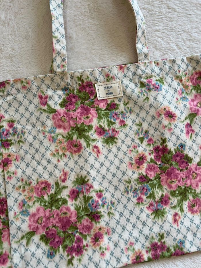 Cabas tote bag Sézane fleuri - photo numéro 2