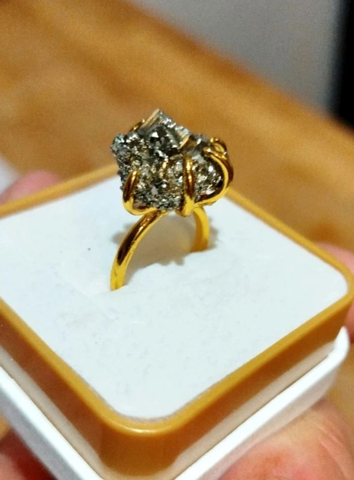 Magnifique 🎀 bague Unique en Pyrite Naturelle - photo numéro 13