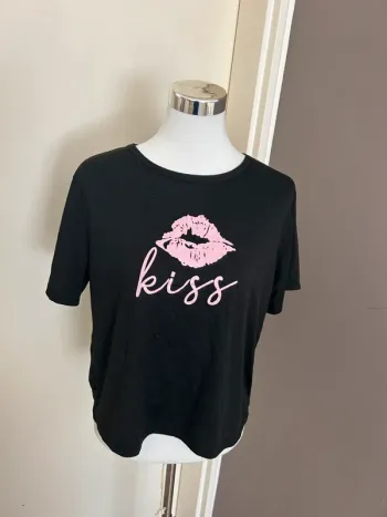 T-shirt haut kiss noir, femme, taille L