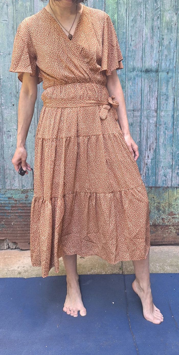 superbe robe Flamant Rose marron taille M - photo numéro 9
