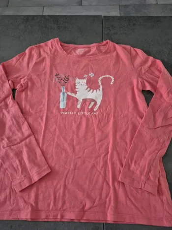 T-shirt manches longues imprimé chat