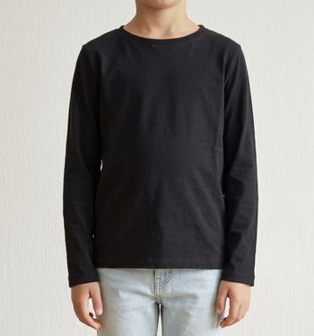 T-shirt manches longues noir Kiabi 8 ans mixte