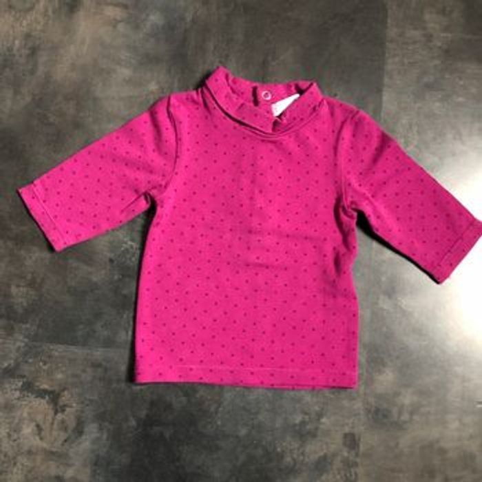 Sous pull fuchsia points violet 1 mois kitchoun