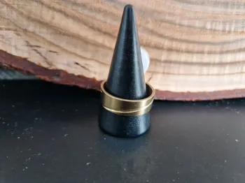 Bague homme dorée en acier inoxydable taille 21