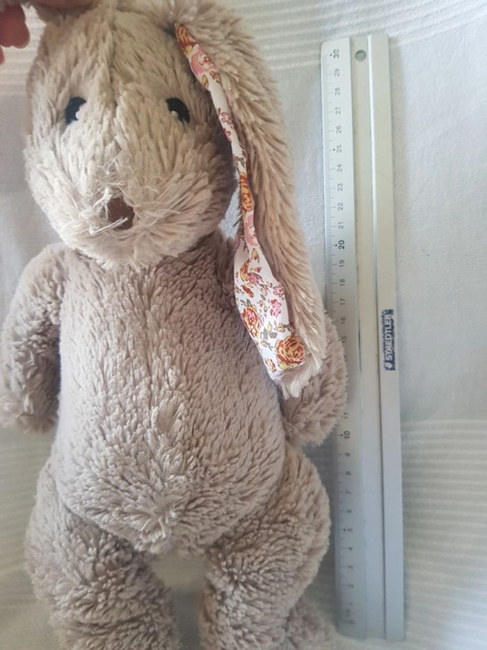Peluche lapin  oreilles  fleuries - photo numéro 4