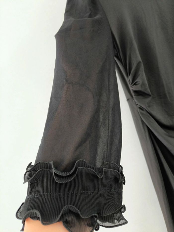 Robe longue noire Shein taille L manches transparentes volantées - photo numéro 2