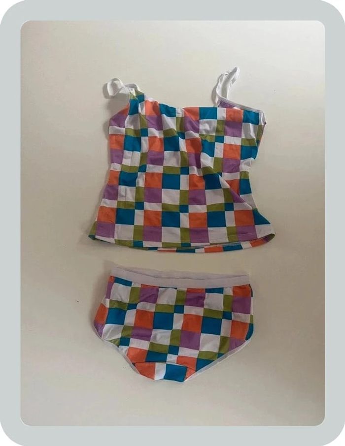Ensemble débardeur et culotte à gros carreaux Taille S/M Yes Miss - photo numéro 2
