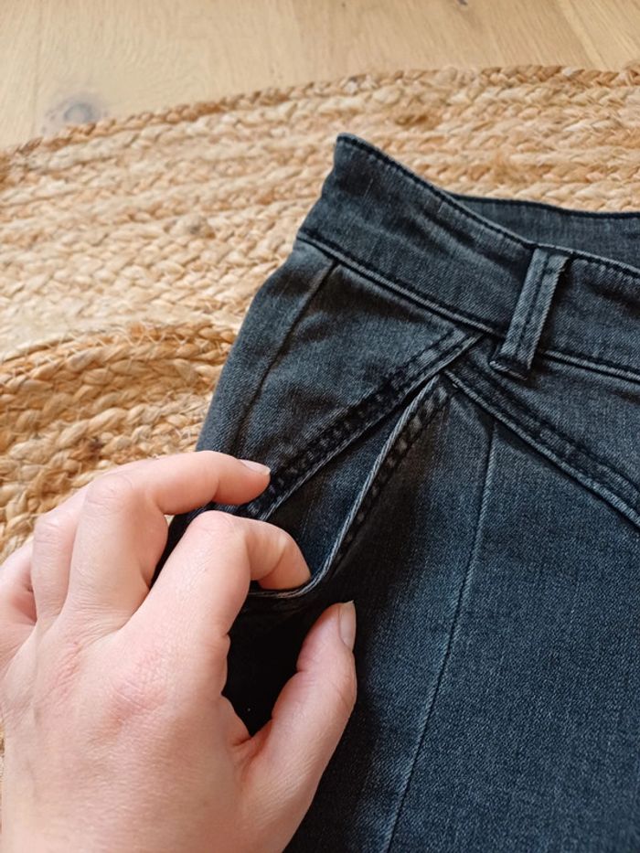 Jean taille haute gris Cache Cache taille XS 34 - photo numéro 4