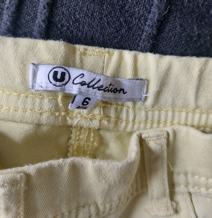 Pantalon enfant de couleur jaune - photo numéro 3