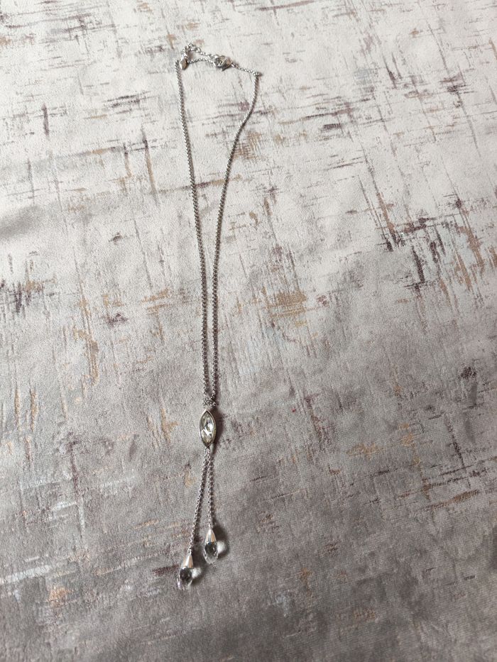 Collier chaîne en argent goutte à facettes - photo numéro 2
