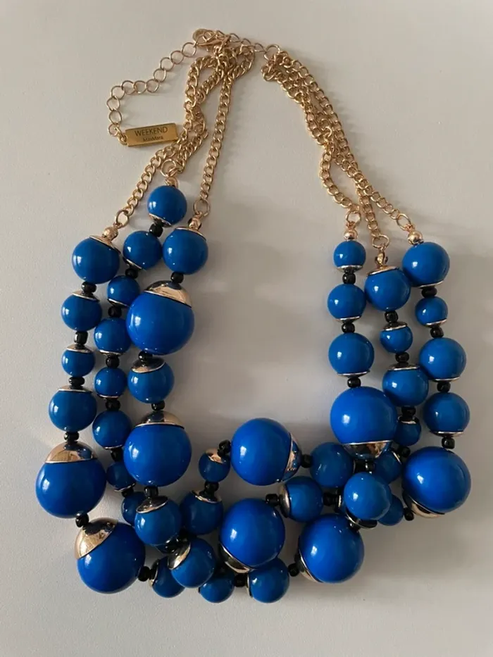 Collier perles bleu royal Week-end Max Mara - photo numéro 5