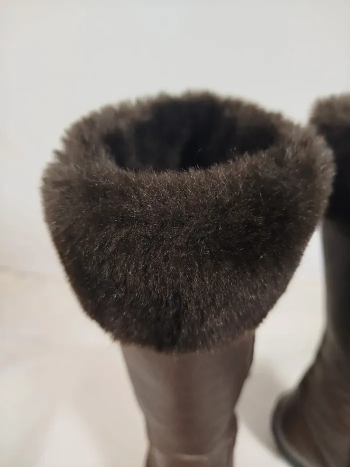 Bottes marron sans talon femme - Geox T 38 - photo numéro 6