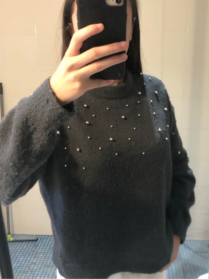 Pull gris à perle - photo numéro 7