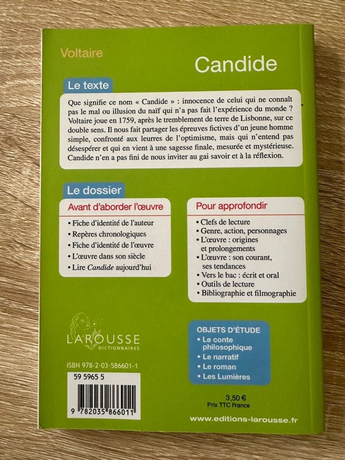 Livre Candide de Voltaire - photo numéro 2