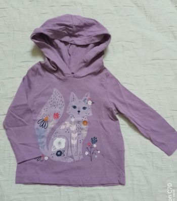 Carters haut manches longues capuche renard paillettes 18 mois