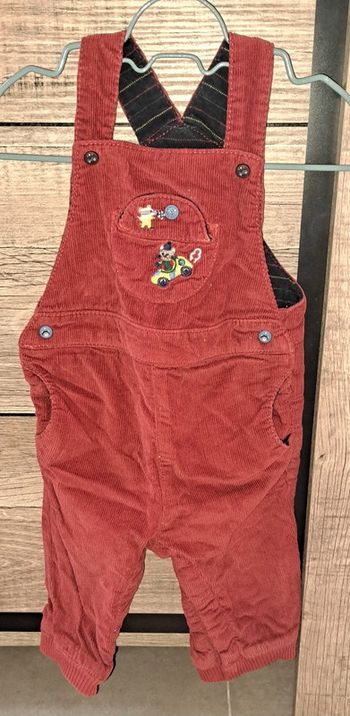 Salopette rouge en velours Sergent Major en 9 mois