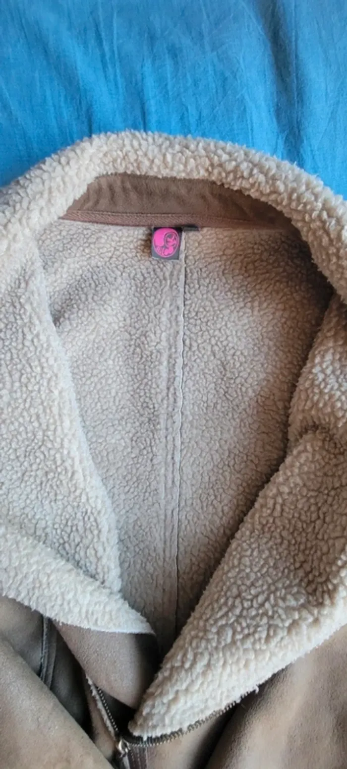 Veste fille daim fourrée intérieure - photo numéro 3