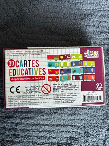 Carte éducatives : les contraires