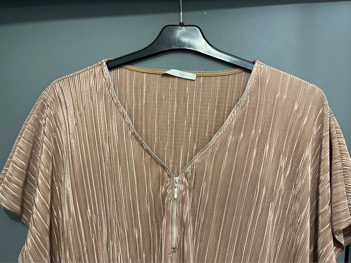 Blouse femme XXL 44 Gemo beige marron - photo numéro 2