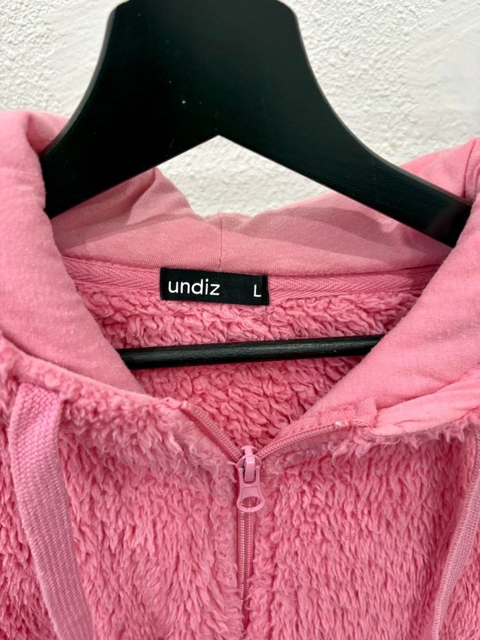 Gilet zippé teddy flamant rose Undiz - Taille L - photo numéro 4