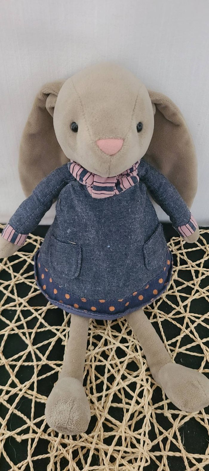 Jellycat RIVERSIDE RAMBLER RABBIT Nouveau jouet en peluche doux BNWT RARE Lapin Marron Gris - photo numéro 7