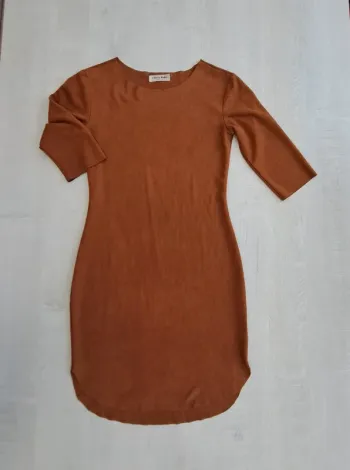 Robe effet daim marron - Cherry Koko - taille S - Asymétrique