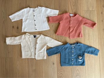 4 gilets point mousse