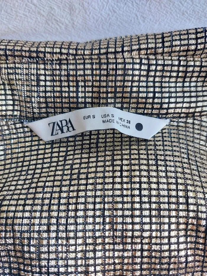 Blouse Zara – S – Noir Doré – État : Excellent - photo numéro 5